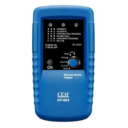 CEM Socket Polarity & Earth Leakage Tester DT-903 image-1