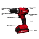 Buy iBELL BD20-38 20V 38Nm Drill 4Ah Battery at lowest prices