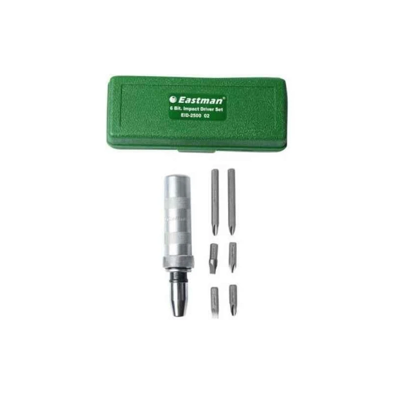 Eastman E-2260N Impact Driver Set - CRV Bits (Chrome Plated) image-1