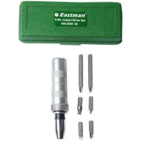 Eastman E-2260N Impact Driver Set - CRV Bits (Chrome Plated) image-1