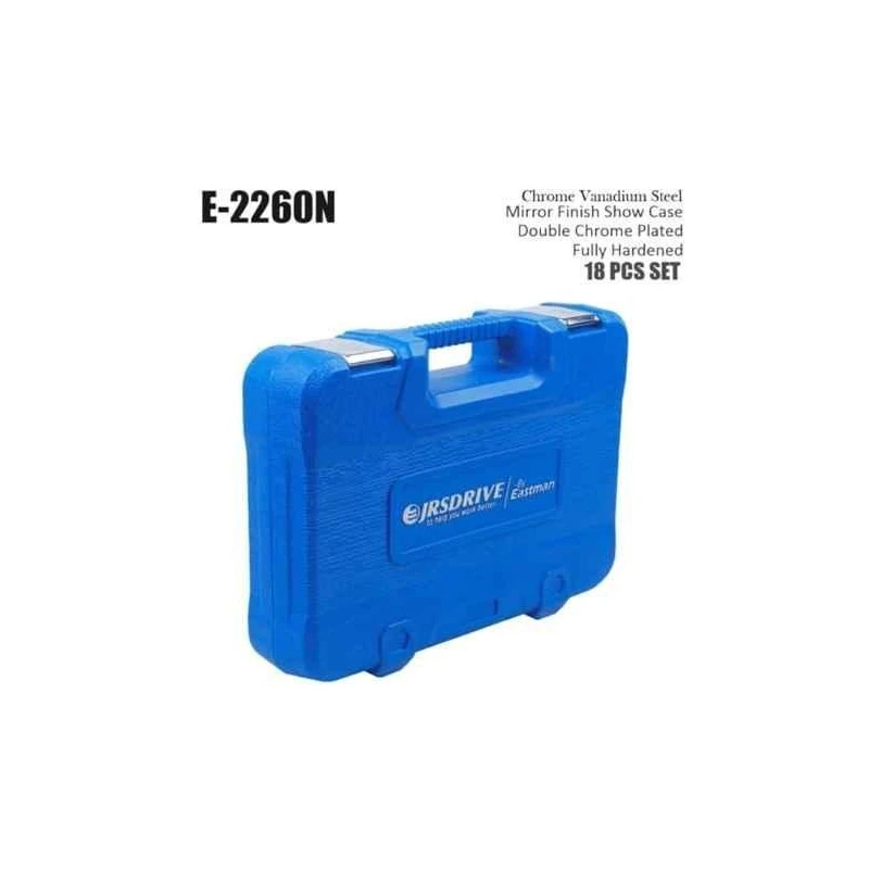 Eastman E-2260N 18 Pcs 1/2 inch Chrome Vanadium Steel Square Drive Socket & Bit Set image-1