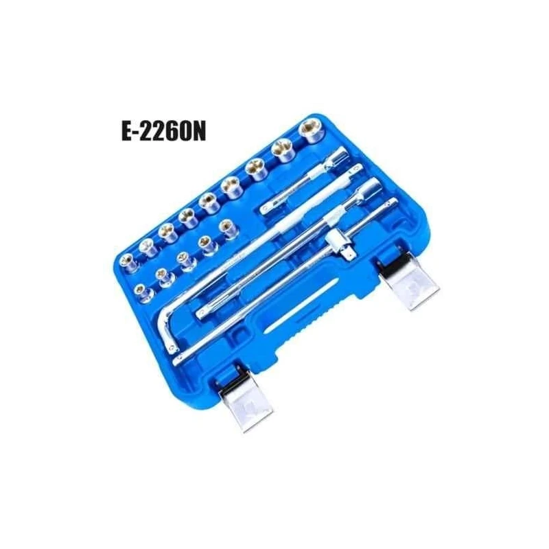 Eastman E-2260N 18 Pcs 1/2 inch Chrome Vanadium Steel Square Drive Socket & Bit Set image-4