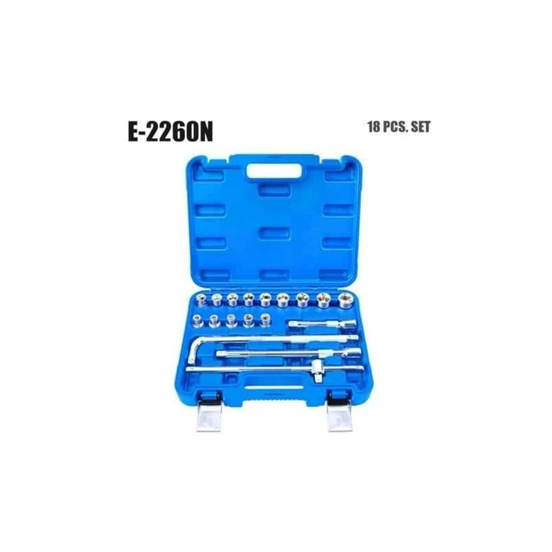 Eastman E-2260N 18 Pcs 1/2 inch Chrome Vanadium Steel Square Drive Socket & Bit Set image-5