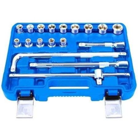Eastman E-2260N 18 Pcs 1/2 inch Chrome Vanadium Steel Square Drive Socket & Bit Set image-7