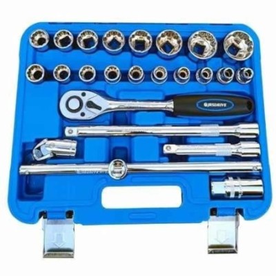 Eastman 24 Pcs 1/2 inch Chrome Vanadium Steel Drive Socket Set image-1