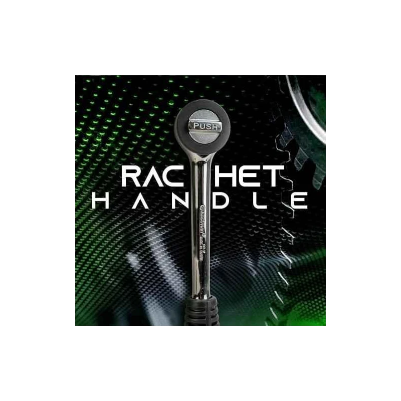 Eastman E-2204 1/4 inch 150mm Chrome Vanadium Round Head Ratchet Handle image-5