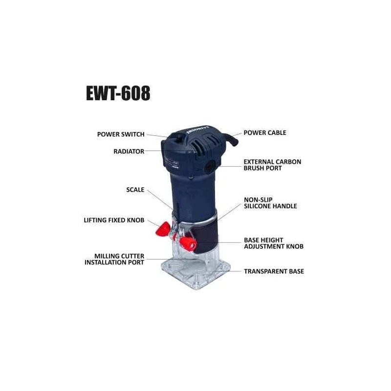 Eastman EWT-608 600W 30000rpm 1/8x3 inch Laminate Trimmer image-6