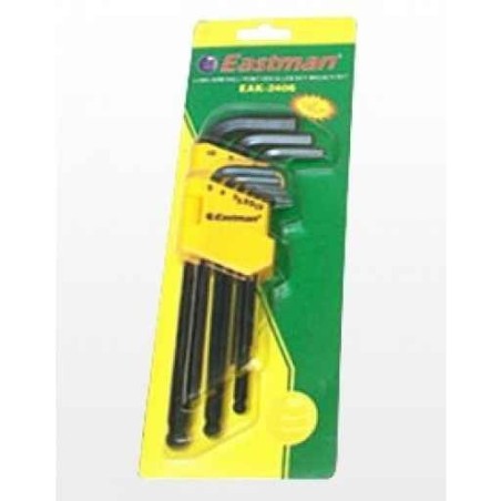 Eastman EAK-2408 Hex Allen Keys Set - Long Pattern - CRV (Inch Size) image-1