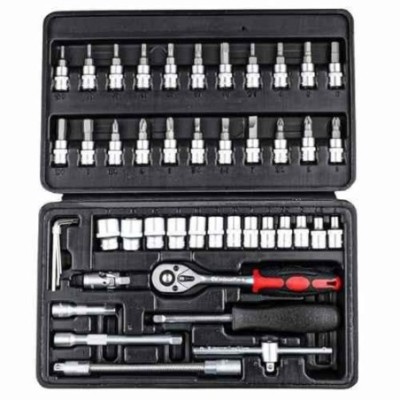 Eastman E-2260 46 Pcs 1/4 inch Chrome Vanadium Steel Drive Socket Set with Blow Mold Case image-5
