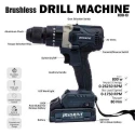 Eastman ECID-13 800W 13mm 18V Lithium-Ion Battery Navy Blue Cordless Drill Driver image-1