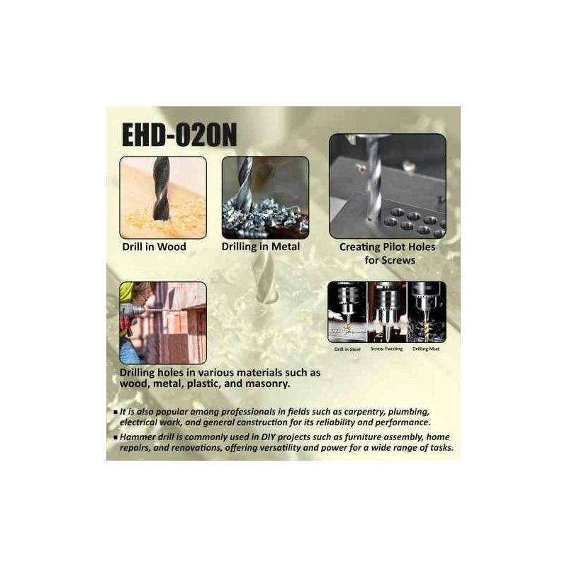 Eastman EHD-020N 600W 2800rpm 44800bpm Blue Rotary Hammer image-1