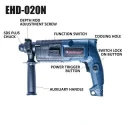 Eastman EHD-020N 600W 2800rpm 44800bpm Blue Rotary Hammer image-2
