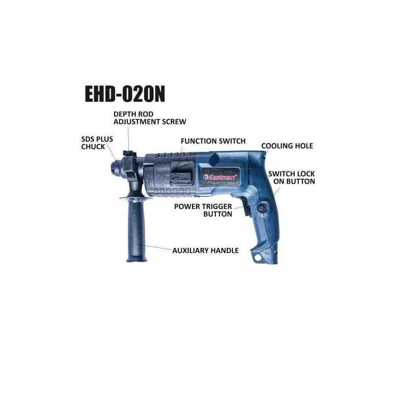 Eastman EHD-020N 600W 2800rpm 44800bpm Blue Rotary Hammer image-2