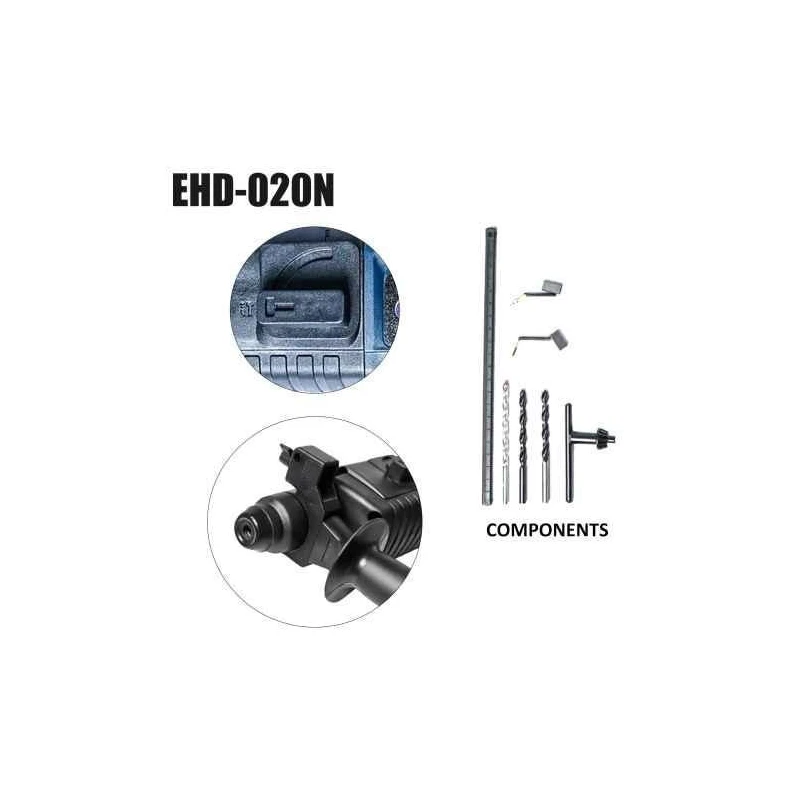 Eastman EHD-020N 600W 2800rpm 44800bpm Blue Rotary Hammer image-3