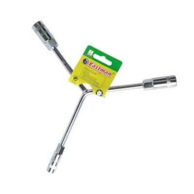 Eastman E-2220 8x10x12mm Chrome Vanadium Steel Satin Finish Y-Handle Socket Wrench image-1