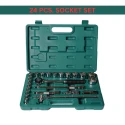Eastman E-2202-624-BM 24 Pcs 1/2 inch Chrome Vanadium Steel Sockets Wrench Set image-1