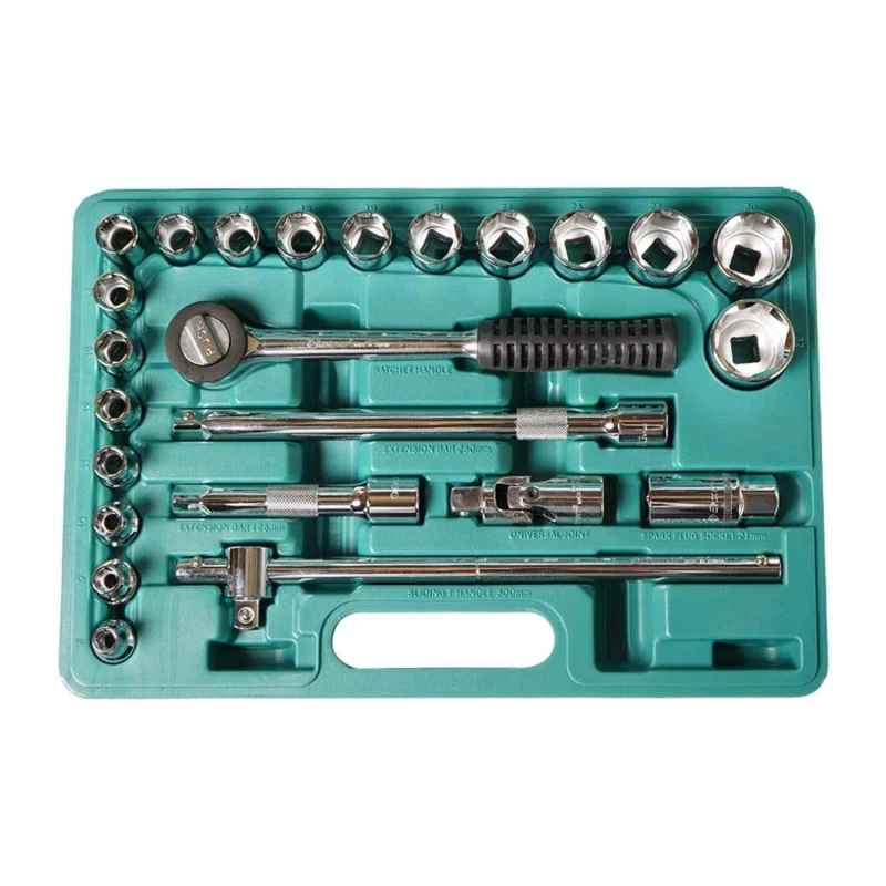 Eastman E-2202-624-BM 24 Pcs 1/2 inch Chrome Vanadium Steel Sockets Wrench Set image-6