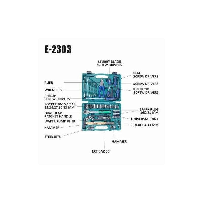 Eastman 55 Pcs 1/2 inch & 1/4 inch Drive Socket & Bit Set image-5