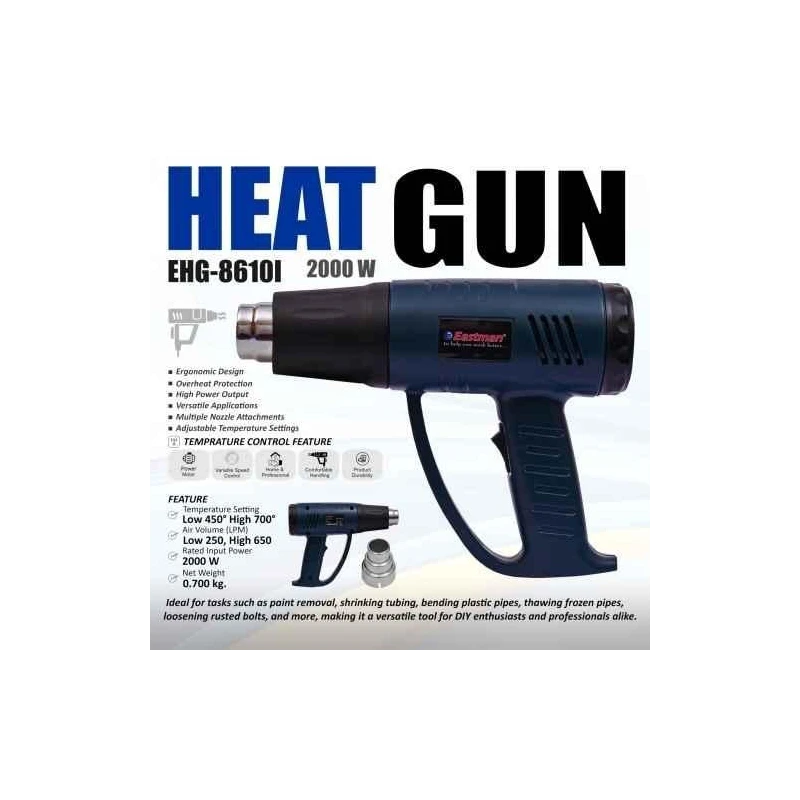 Eastman EHG-8610I 2000W 250-650lpm Blue Heat Gun image-3