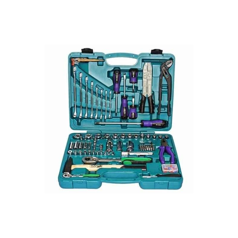 Eastman E-2302 100 Pcs 1/2 inch & 1/4 inch Chrome Vanadium Steel Square Drive Socket & Bit Set image-2