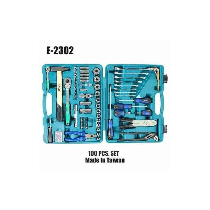 Eastman E-2302 100 Pcs 1/2 inch & 1/4 inch Chrome Vanadium Steel Square Drive Socket & Bit Set image-3