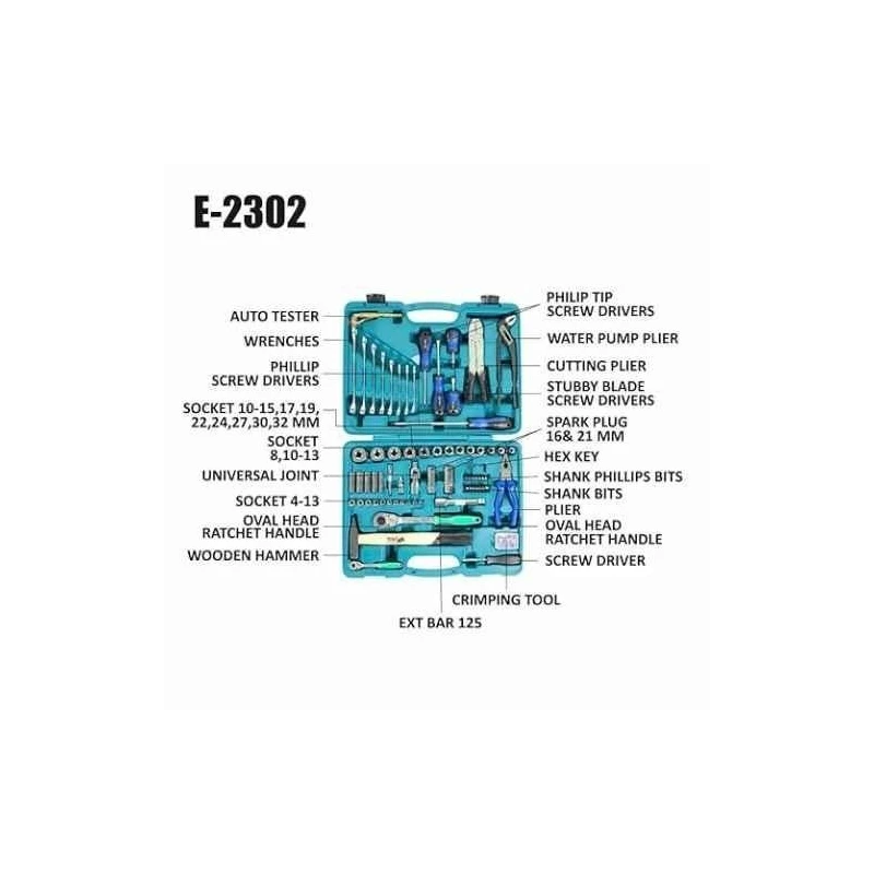 Eastman E-2302 100 Pcs 1/2 inch & 1/4 inch Chrome Vanadium Steel Square Drive Socket & Bit Set image-4
