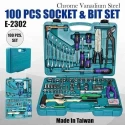 Eastman E-2302 100 Pcs 1/2 inch & 1/4 inch Chrome Vanadium Steel Square Drive Socket & Bit Set image-5