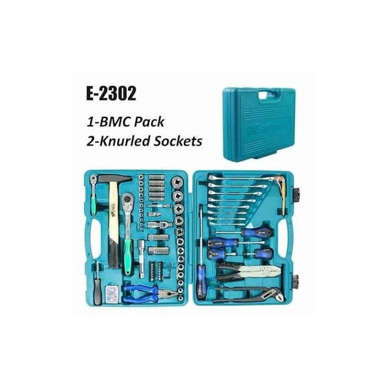 Eastman E-2302 100 Pcs 1/2 inch & 1/4 inch Chrome Vanadium Steel Square Drive Socket & Bit Set image-6