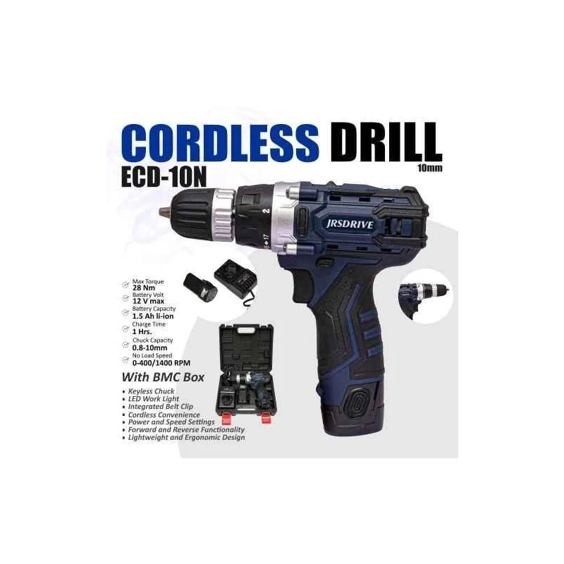 Eastman ECD-10N 300W 10mm 12V Lithium-Ion Battery Cordless Drill Driver image-2