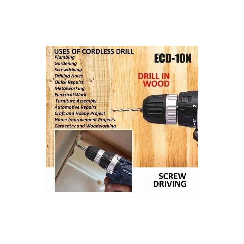 Eastman ECD-10N 300W 10mm 12V Lithium-Ion Battery Cordless Drill Driver image-4