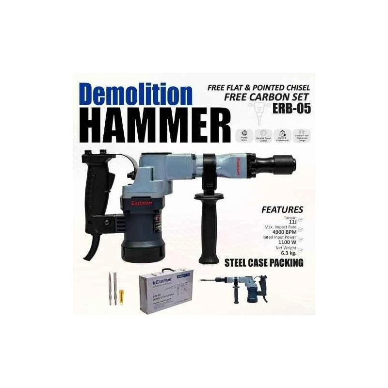 Eastman ERB-05 1100W 4900bpm 5kg Grey Demolition Hammer image-4