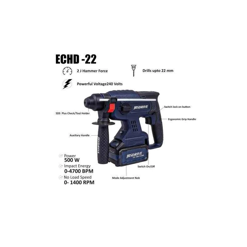 Eastman Hillgrove ECHD-22 1200W 26mm Rotary Hammer Drill Machine image-6