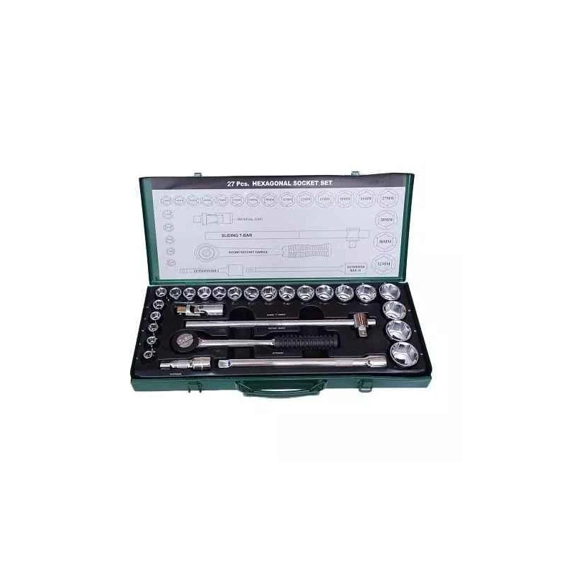 Eastman E-2202 27 Pcs 1/2 inch Drive Socket Set image-1