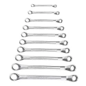 Eastman KIT-E2007-10 10 Pcs Chrome Vanadium Steel Chrome Plated Silver Ring Spanner Set image-1