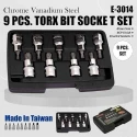 Eastman E-3014 9 Pcs Chrome Vanadium Steel Torx Bit Socket Set image-6