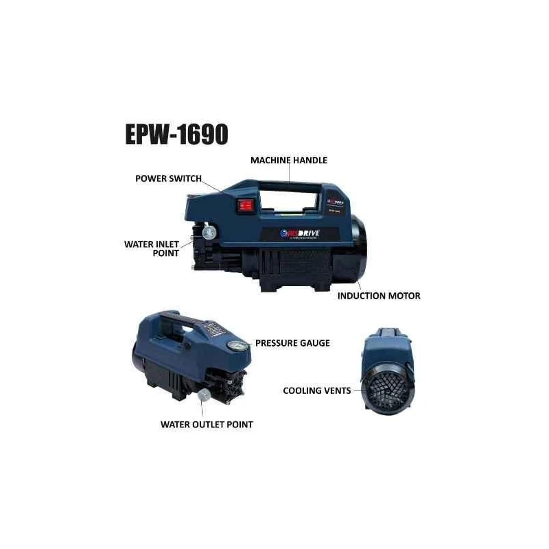 Eastman EPW-1690 1600W 130bar 6.5lpm Blue Pressure Washer image-2