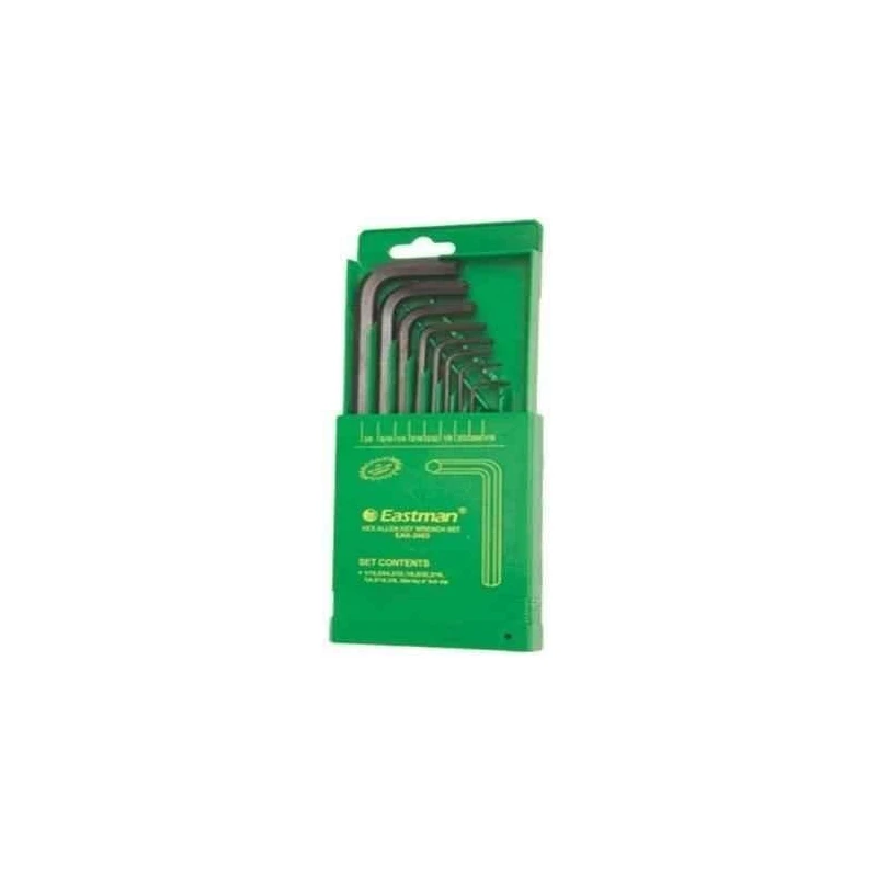 Eastman EAK-2403 9 Pcs Short Pattern CRV Allen Hex Key Set image-1