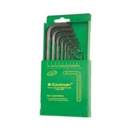 Eastman EAK-2403 9 Pcs Short Pattern CRV Allen Hex Key Set image-1