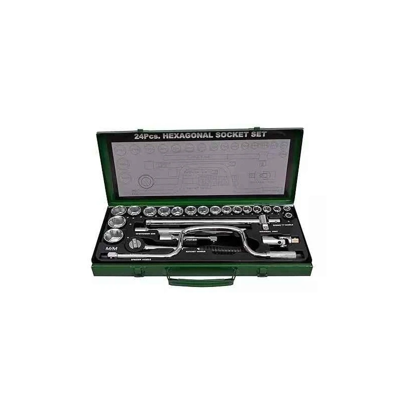 Eastman FIDSE2202H24R1 24 Pcs 1/2 Square Drive Socket Set image-1