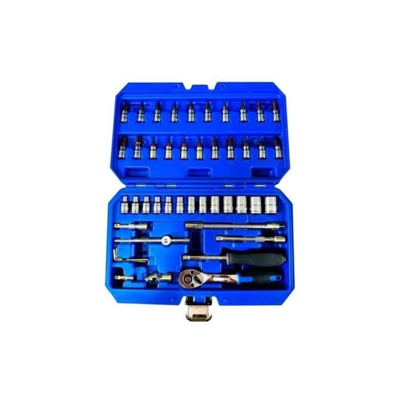 Eastman E-2261 46 Pcs 1/4 inch Chrome Vanadium Steel Socket & Bit Set image-1