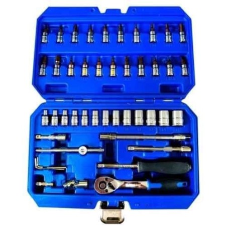 Eastman E-2261 46 Pcs 1/4 inch Chrome Vanadium Steel Socket & Bit Set image-1