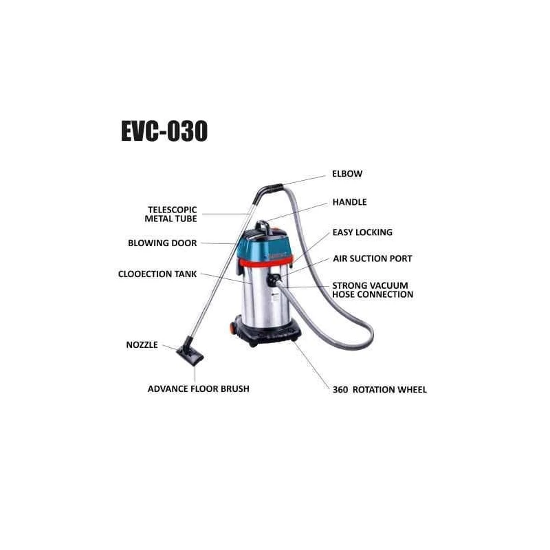 Eastman EVC-030 1000W 30 Litre 20kPa HEPA Filter Wet & Dry Vacuum Cleaner image-5