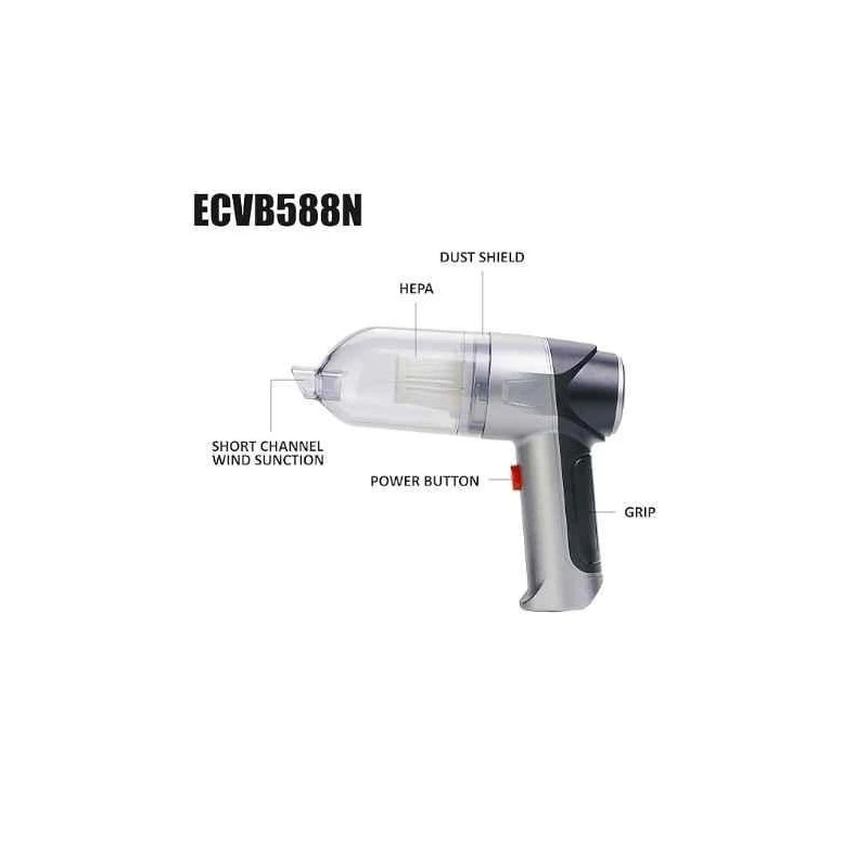 Eastman 70W 8V Grey Multi Utility Cordless Handheld Vacuum Cleaner image-2
