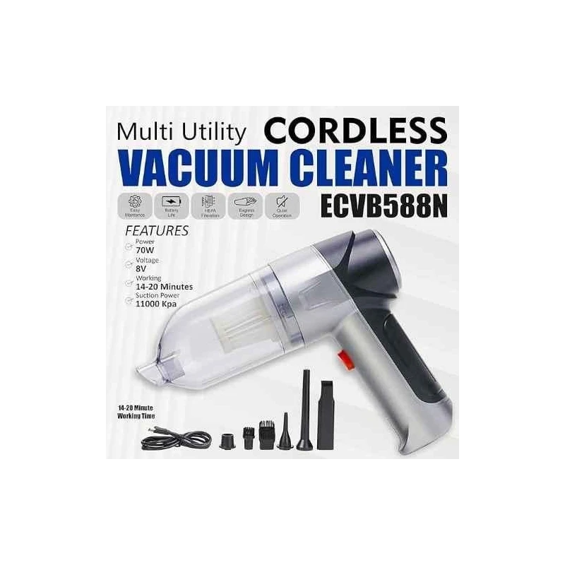 Eastman 70W 8V Grey Multi Utility Cordless Handheld Vacuum Cleaner image-3