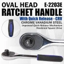 Eastman E-2203E 1/2 inch 250mm Chrome Vanadium Steel Oval Head Ratchet Handle image-1