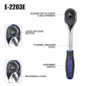 Eastman E-2203E 1/2 inch 250mm Chrome Vanadium Steel Oval Head Ratchet Handle image-2