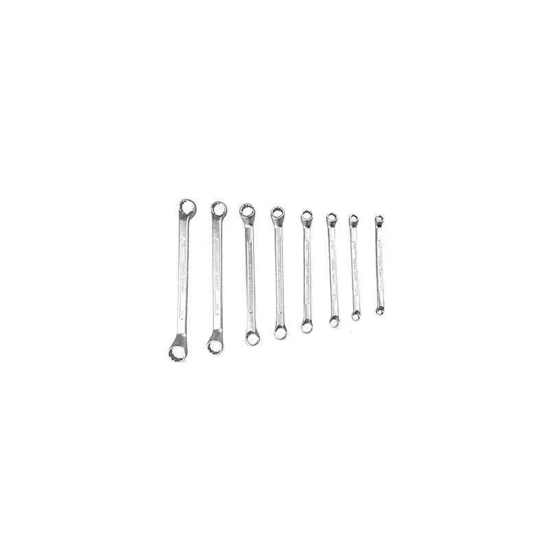 Eastman KIT-E2007-08 8 Pcs Chrome Vanadium Steel Chrome Plated Silver Ring Spanner image-1
