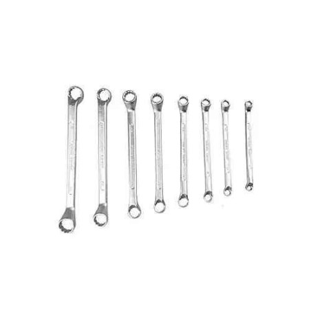 Eastman KIT-E2007-08 8 Pcs Chrome Vanadium Steel Chrome Plated Silver Ring Spanner image-1