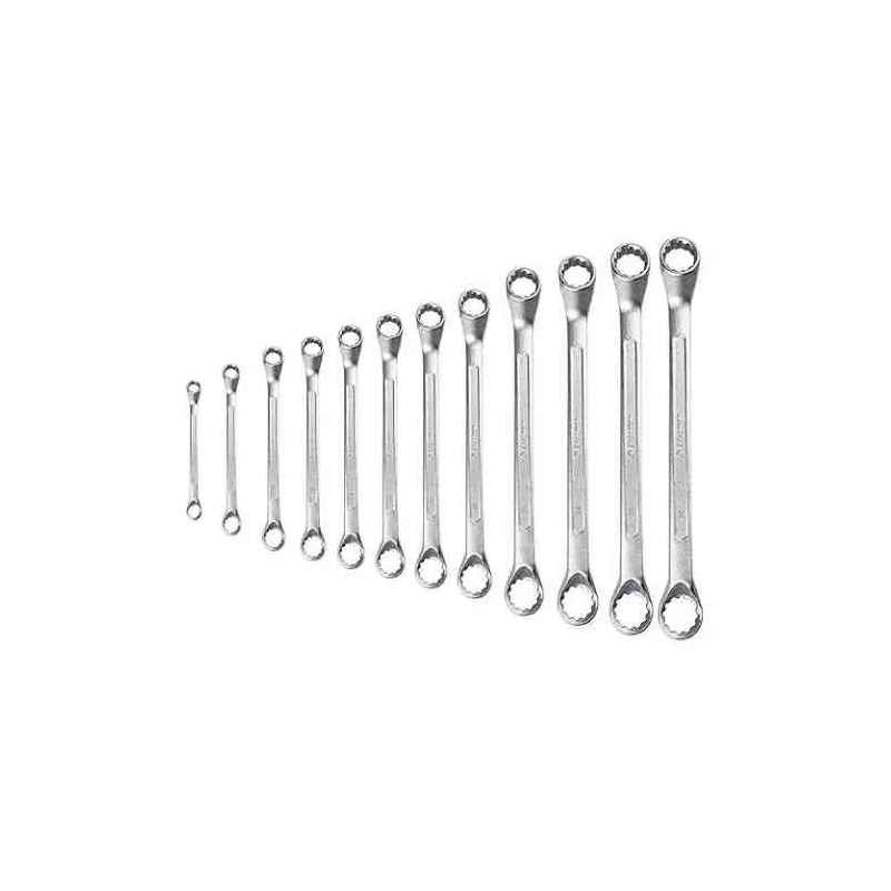 Eastman 12 Pcs Chrome Vanadium Steel Chrome Plated Silver Ring Spanner image-1