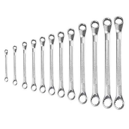 Eastman 12 Pcs Chrome Vanadium Steel Chrome Plated Silver Ring Spanner image-1